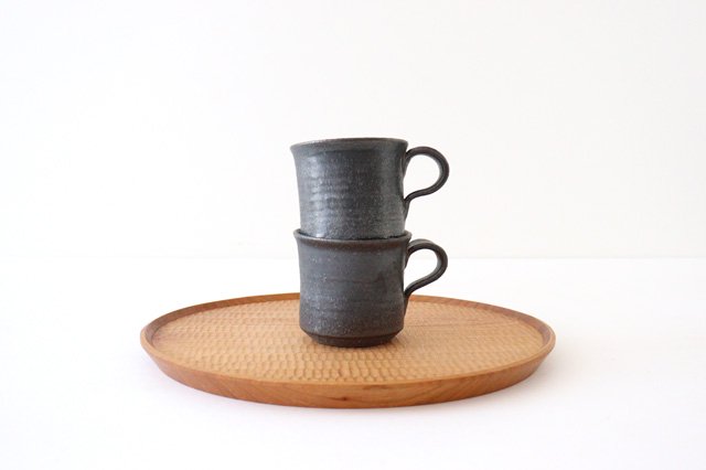 Mug black pottery Shigaraki ware