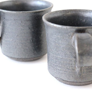 Mug black pottery Shigaraki ware