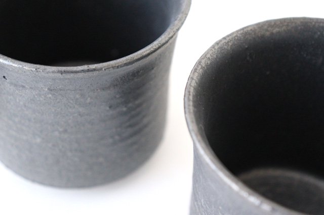 Mug black pottery Shigaraki ware