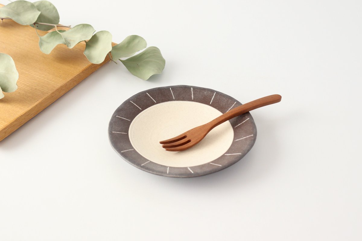 15cm/5.9in Rim Plate Pottery Shigaraki Yaki