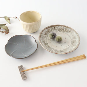 Plate Gray Porcelain Kei Mino Ware