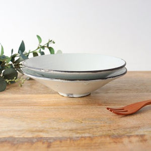 Shallow Bowl White 18cm/7.1in | Serving Bowl Shigaraki Ware