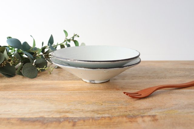 Shallow Bowl White 18cm/7.1in | Serving Bowl Shigaraki Ware