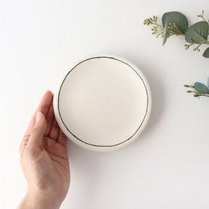 Round small plate white ceramic Shigaraki ware