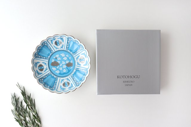 Satsuki 15cm plate AI porcelain kotohogu Rinkurou kiln Hasami ware
