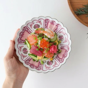 Rinkurou Kiln kotohogu Chrysanthemum Shaped Plate Pink 15cm/5.9in | Hasami Ware