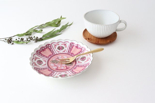 Rinkurou Kiln kotohogu Chrysanthemum Shaped Plate Pink 15cm/5.9in | Hasami Ware