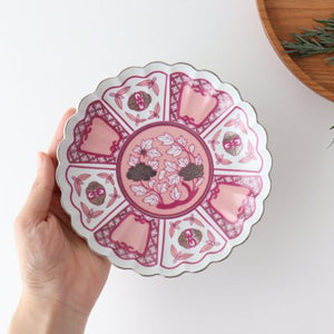 Rinkurou Kiln kotohogu Chrysanthemum Shaped Plate Pink 15cm/5.9in | Hasami Ware