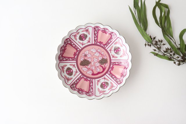 Rinkurou Kiln kotohogu Chrysanthemum Shaped Plate Pink 15cm/5.9in | Hasami Ware