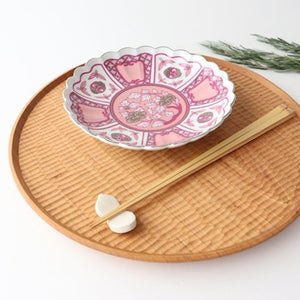 Rinkurou Kiln kotohogu Chrysanthemum Shaped Plate Pink 15cm/5.9in | Hasami Ware