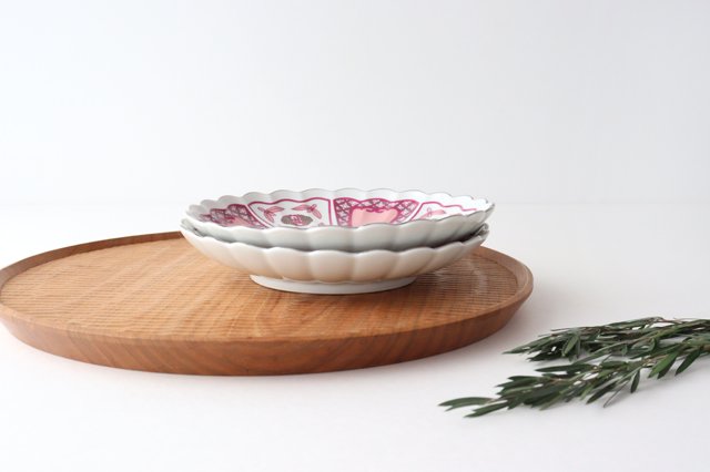 Rinkurou Kiln kotohogu Chrysanthemum Shaped Plate Pink 15cm/5.9in | Hasami Ware