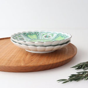 Rinkurou Kiln kotohogu Chrysanthemum Shaped Plate Green 15cm/5.9in | Hasami Ware