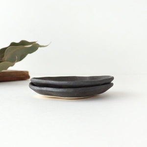 Mukuro bean plate bronze pottery Masaki Domoto Shigaraki ware
