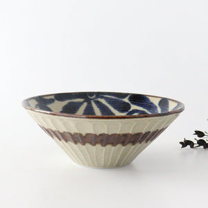 Deep Bowl  Blue Arabesque Large | Ramen Bowl Mino ware