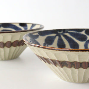 Deep Bowl  Blue Arabesque Large | Ramen Bowl Mino ware