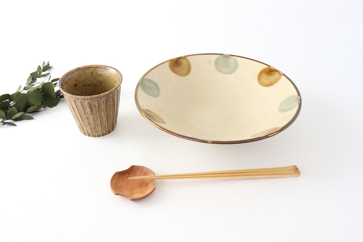 Ryukyu Drop Shallow Bowl | Serving Bowl Mino Ware