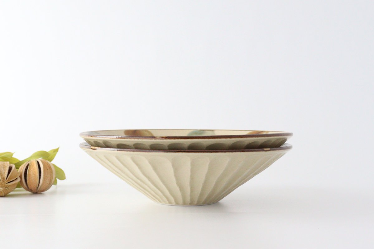 Ryukyu Drop Shallow Bowl | Serving Bowl Mino Ware