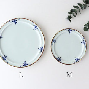Rim round plate M LEAVES Porcelain Koyo Kiln Arita Ware