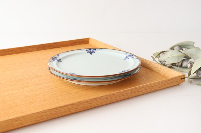 Rim round plate M LEAVES Porcelain Koyo Kiln Arita Ware