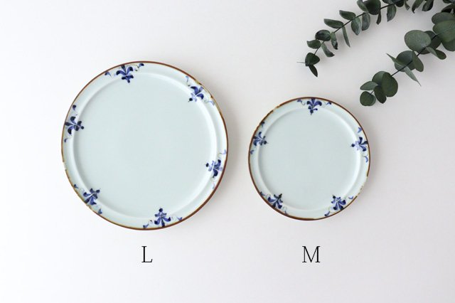 Rim round plate L LEAVES Porcelain Koyo Kiln Arita Ware