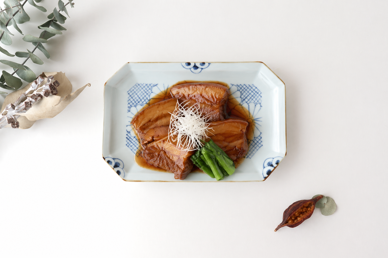 Octagonal Plate Chrysanthemum | Sushi Plate Arita Ware