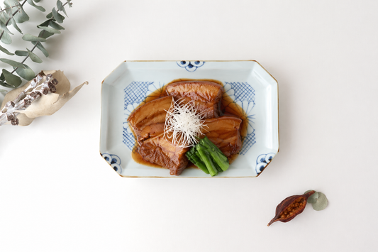 Octagonal Plate Chrysanthemum | Sushi Plate Arita Ware