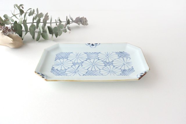 Octagonal Plate Chrysanthemum | Sushi Plate Arita Ware