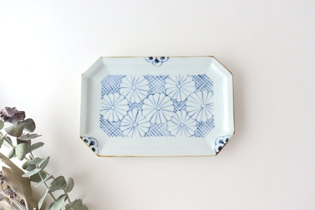 Octagonal Plate Chrysanthemum | Sushi Plate Arita Ware