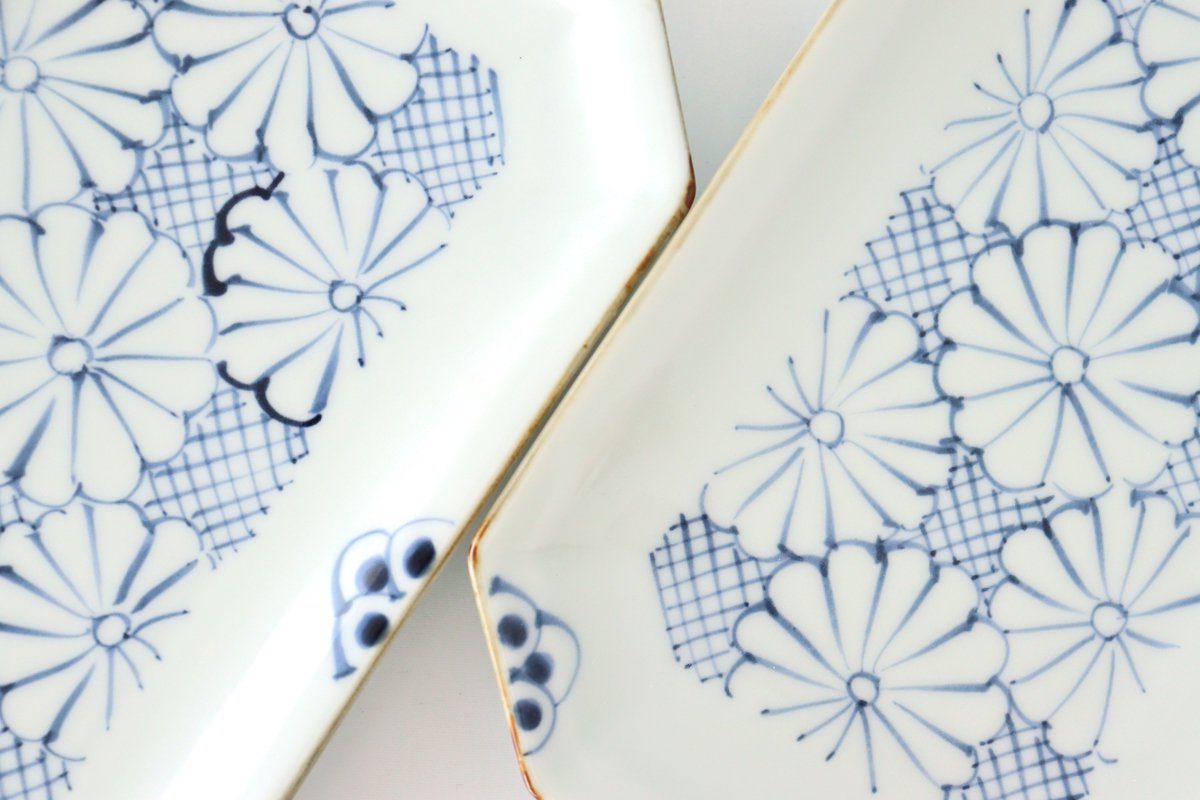 Octagonal Plate Chrysanthemum | Sushi Plate Arita Ware