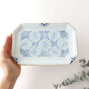 Octagonal Plate Chrysanthemum | Sushi Plate Arita Ware