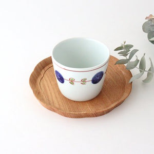 Soba choko, dyed Nishikimaru crest, porcelain, Koyo kiln, Arita ware