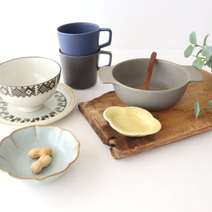 Gourd salt plate, yellow glaze, porcelain, Arita ware