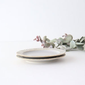 Rim plate 15cm Greige porcelain YABANE Hasami ware