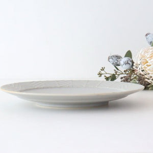 Rim plate 20cm Greige porcelain YABANE Hasami ware