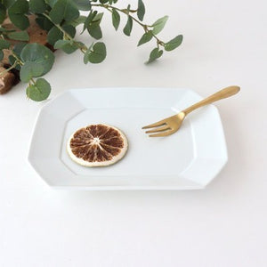 Square plate M white porcelain Hasami ware