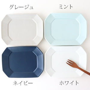 Square plate M white porcelain Hasami ware