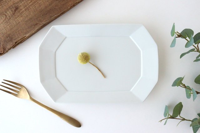 Square plate L white porcelain Hasami ware