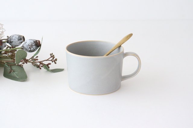 Soup Mug Greige Porcelain Hasamiyaki