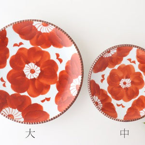 Round plate medium red Sophia porcelain Arita ware