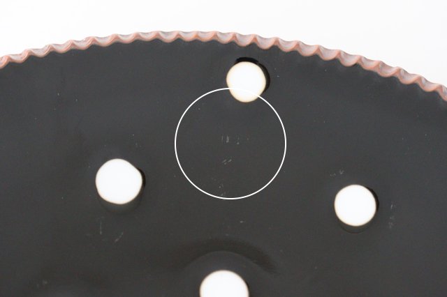 Round plate large black polka dot porcelain Arita ware