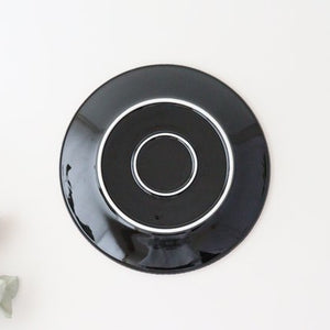 Round plate large black polka dot porcelain Arita ware