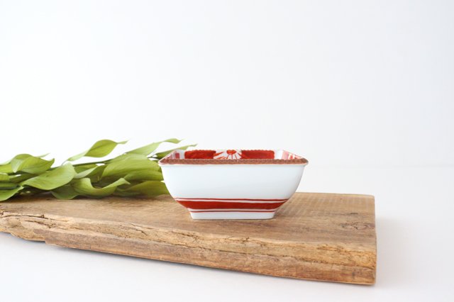 Small Square Bowl Red Sophia | Kobachi Arita Ware