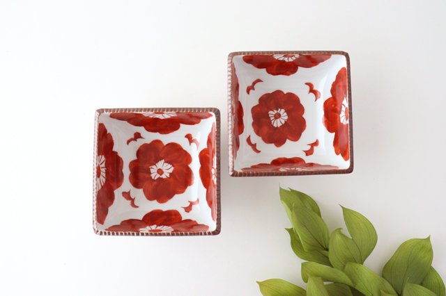 Small Square Bowl Red Sophia | Kobachi Arita Ware