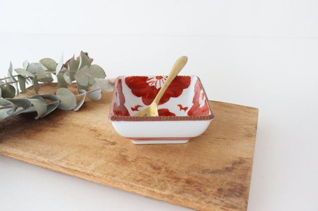 Small Square Bowl Red Sophia | Kobachi Arita Ware