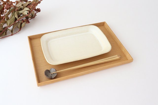 Square plate L ivory pottery Sucre Hasami ware