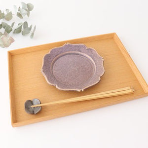 Flower plate inside Azuki pottery Ozenre kiln