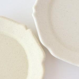 Flower plate small white pottery Ozenre kiln