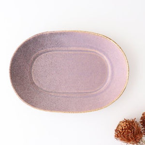 Oval plate medium Azuki pottery Ozenre kiln