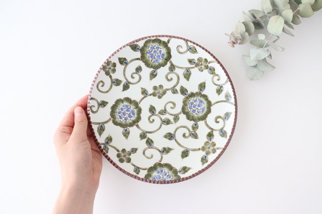Round plate large chintz arabesque porcelain Arita ware
