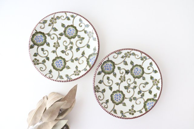 Round plate large chintz arabesque porcelain Arita ware